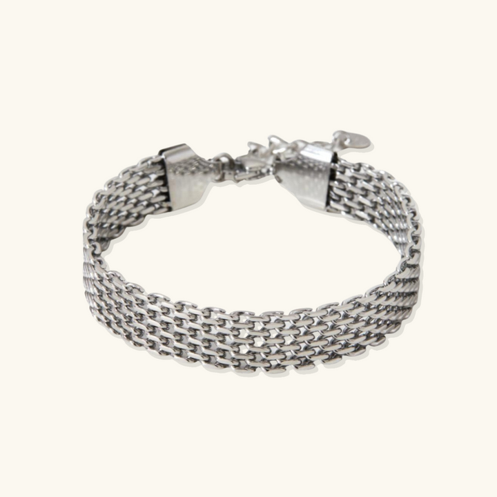 Valantomode | Gold Plated Woven Mesh Bracelet for Women