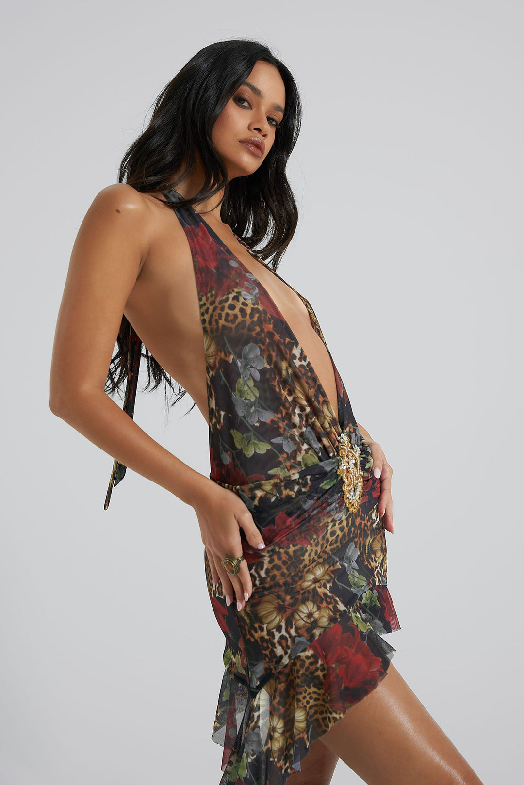 Valantomode | Chic Floral Mini Dress for Trendy Summer Nights