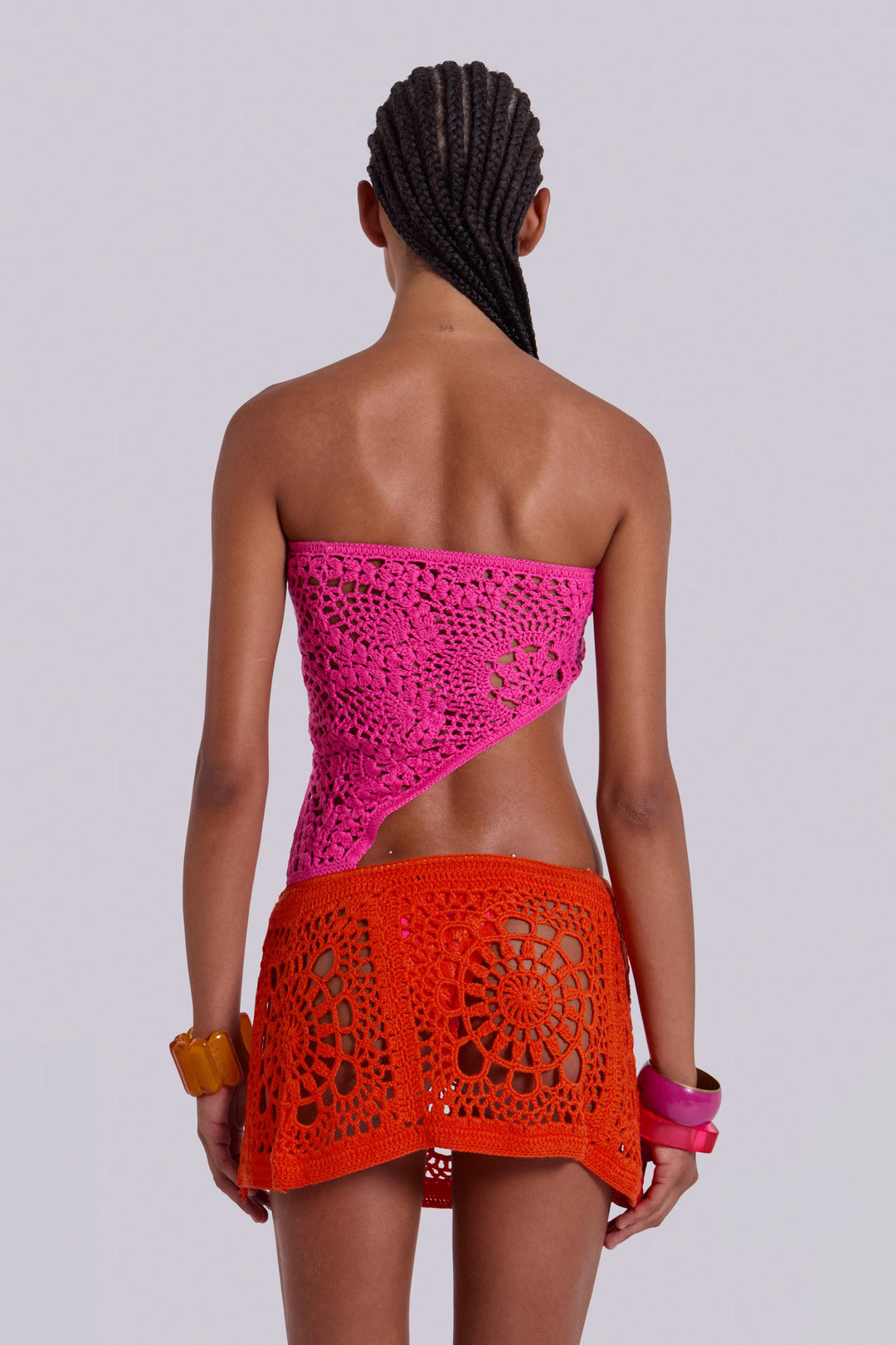 Valantomode | Chic Asymmetric Crochet Mini Dress for Trendy Outings