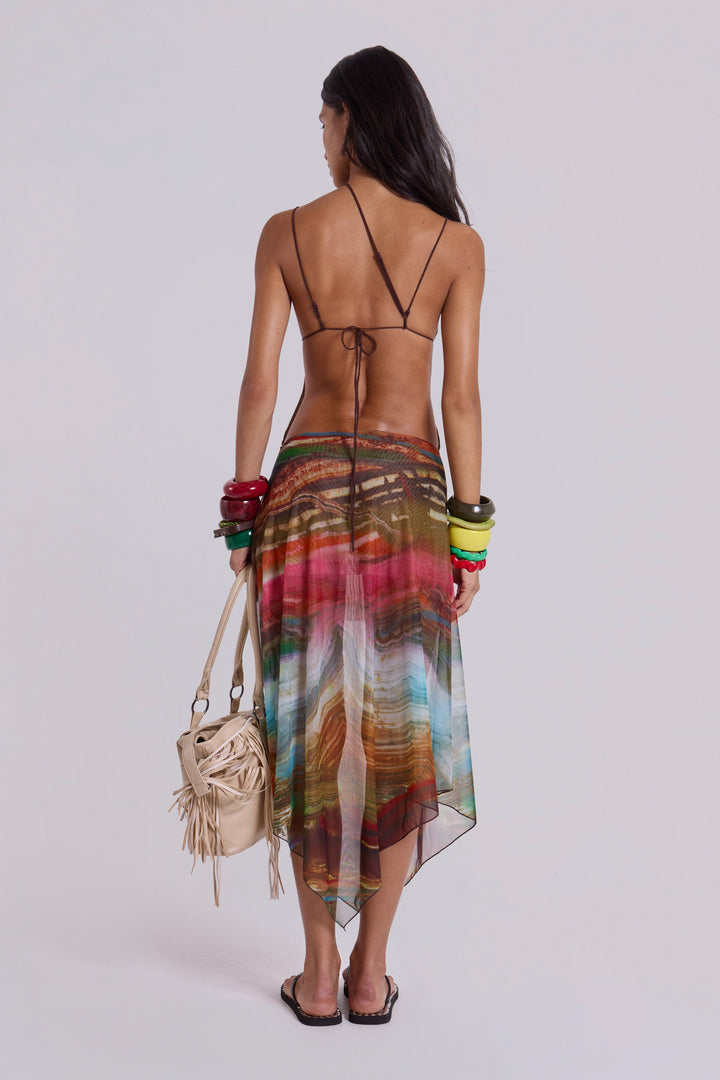 Valantomode | Stylish Midi Dress with Unique Wooden Accents for Women