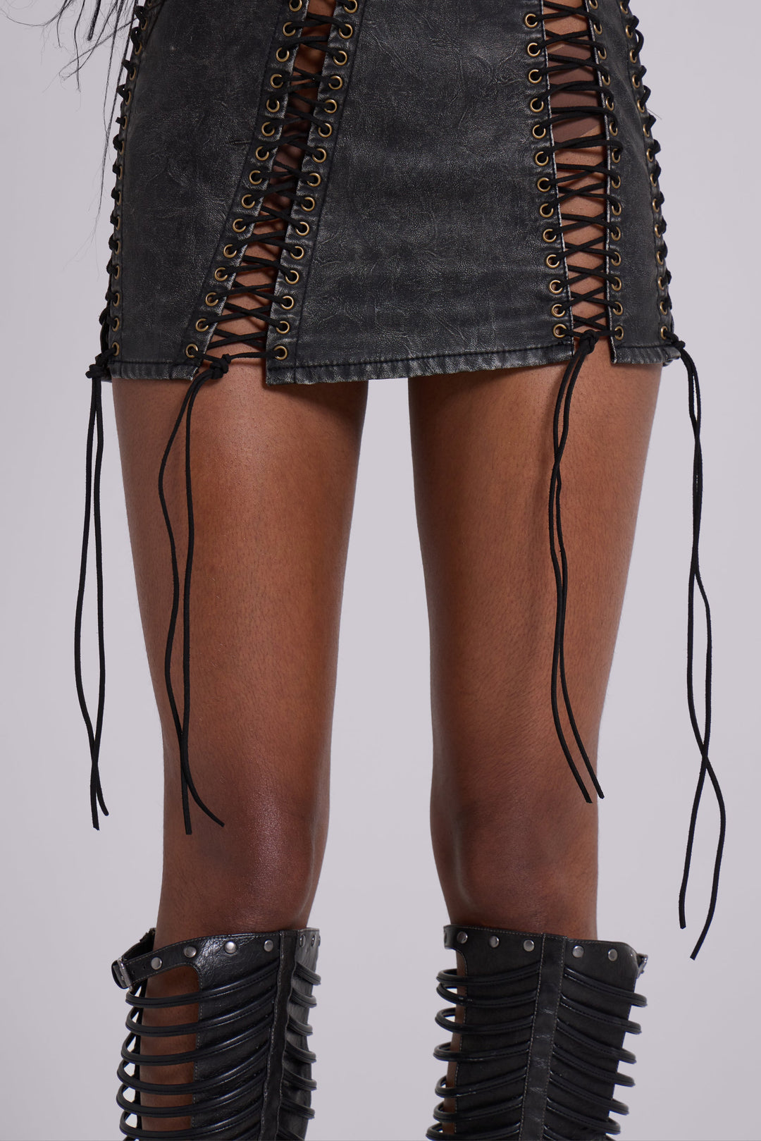 Valantomode | Chic Black Faux Leather Mini Dress for Stylish Nights Out