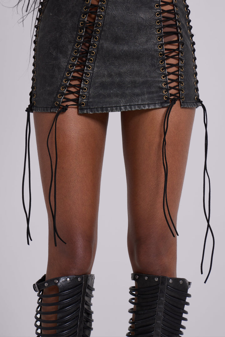 Valantomode | Chic Black Faux Leather Mini Dress for Stylish Nights Out
