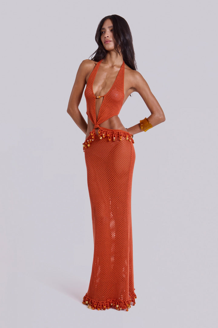 Valantomode | Chic Beaded Maxi Dress for Boho Style Lovers