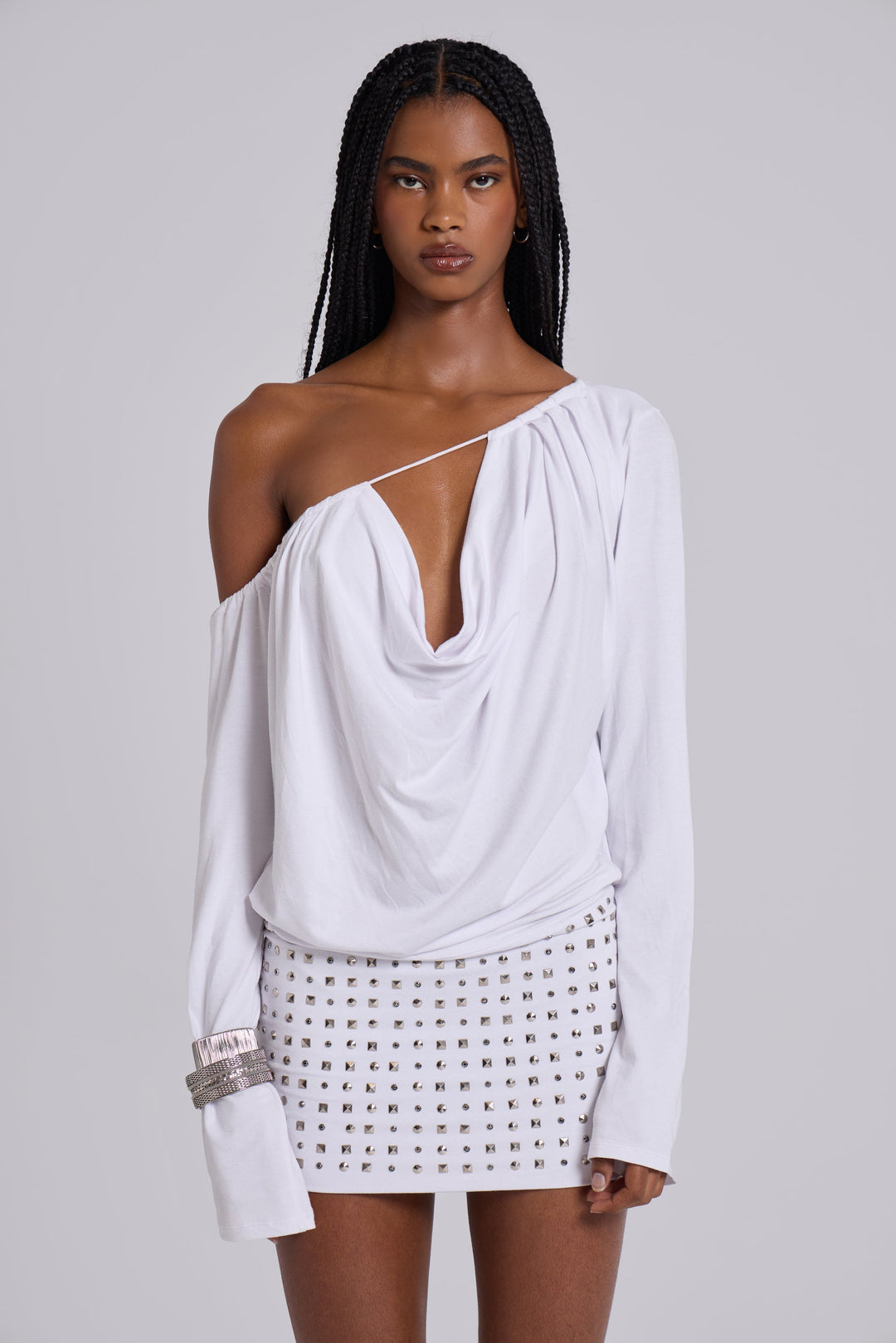 Valantomode | Chic Studded Mini Dress for Trendy Night Out