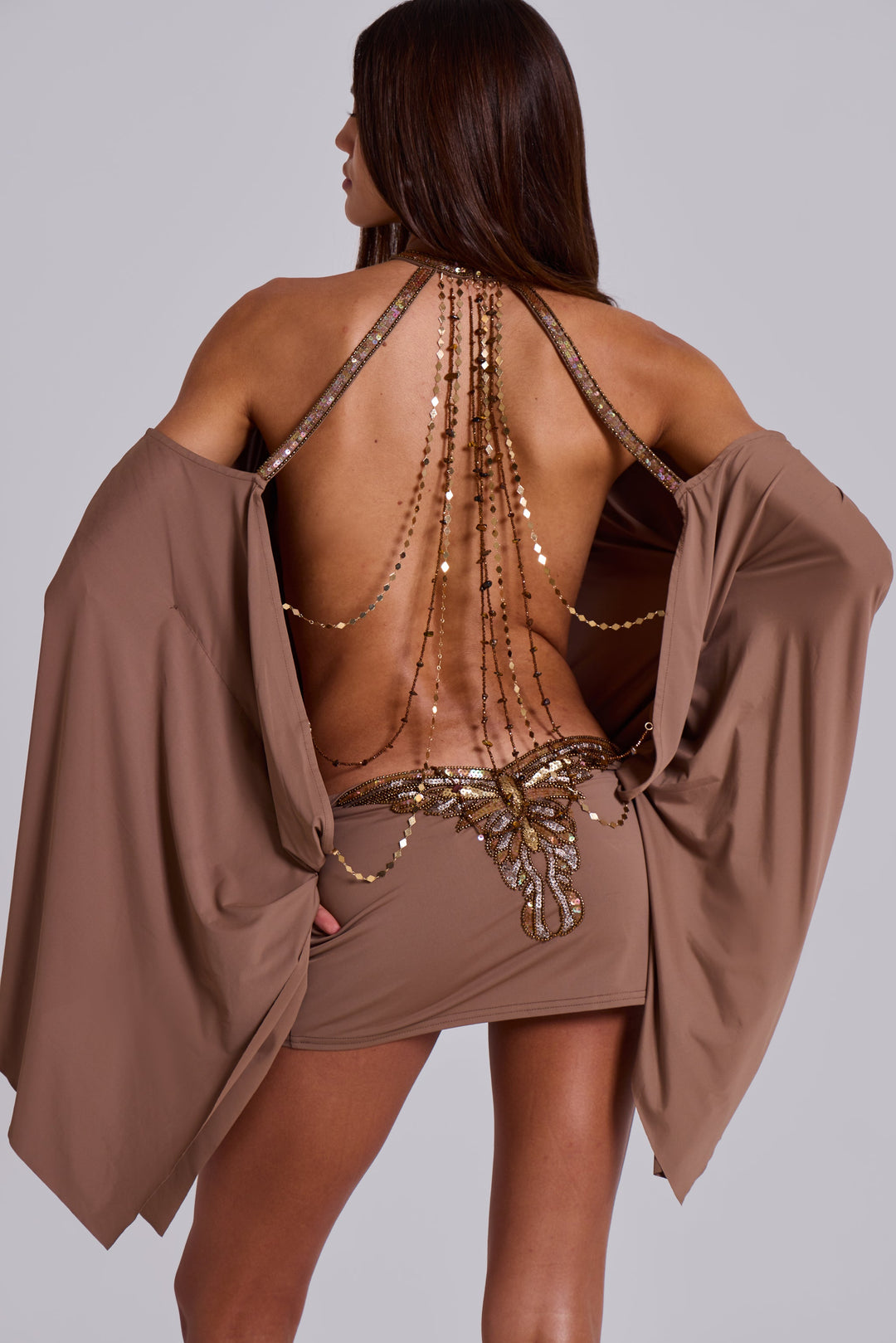 Valantomode | Stunning Butterfly Mini Dress with Embellishments for Women