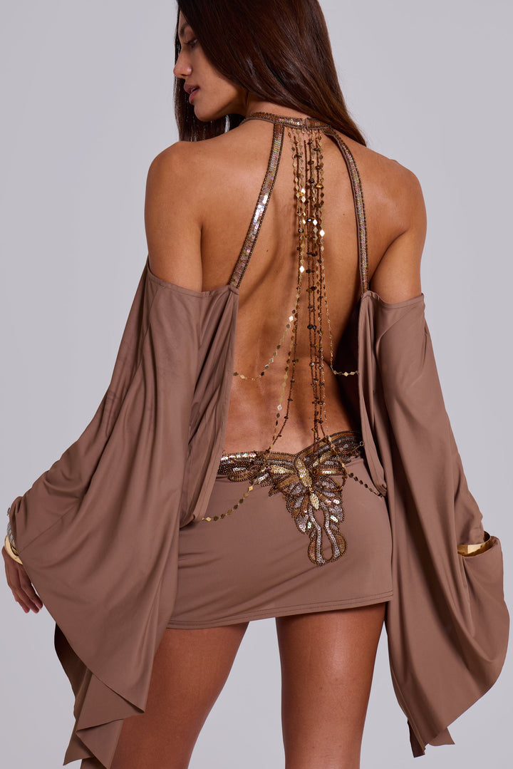 Valantomode | Stunning Butterfly Mini Dress with Embellishments for Women