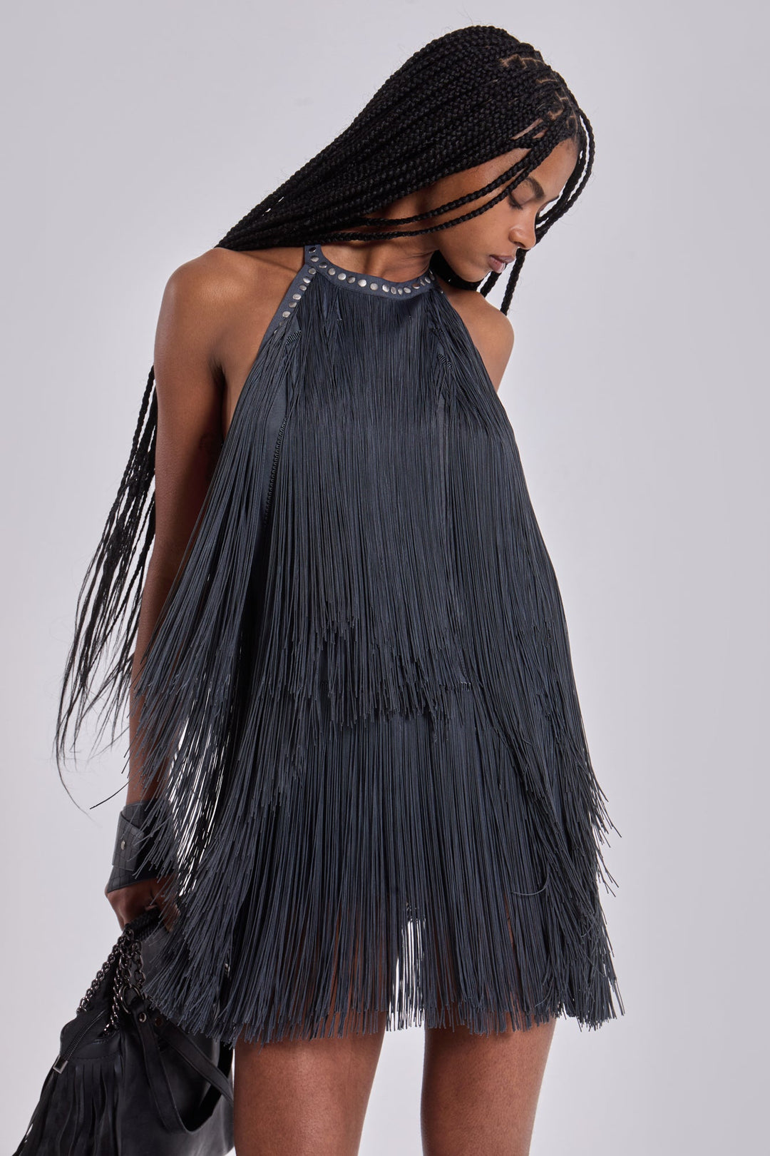 Valantomode | Chic Backless Mini Dress with Fringe Details for Parties