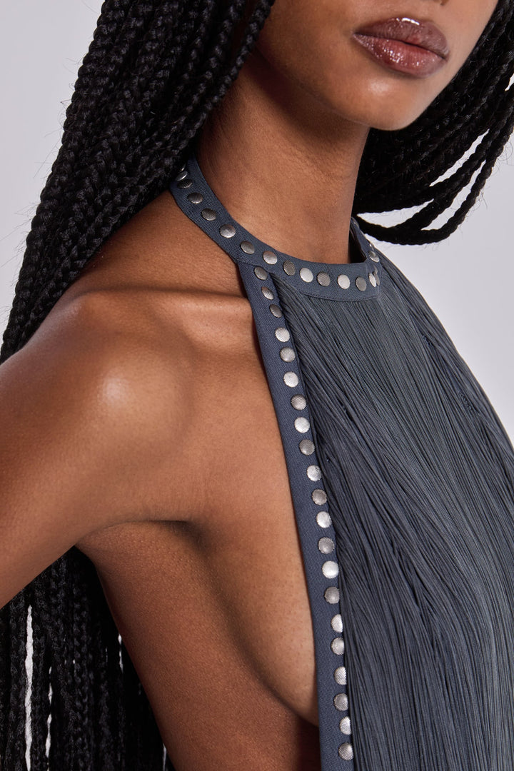 Valantomode | Chic Backless Mini Dress with Fringe Details for Parties