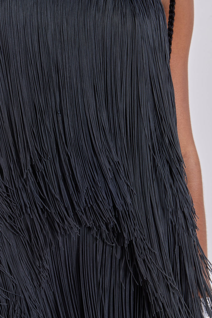 Valantomode | Chic Backless Mini Dress with Fringe Details for Parties