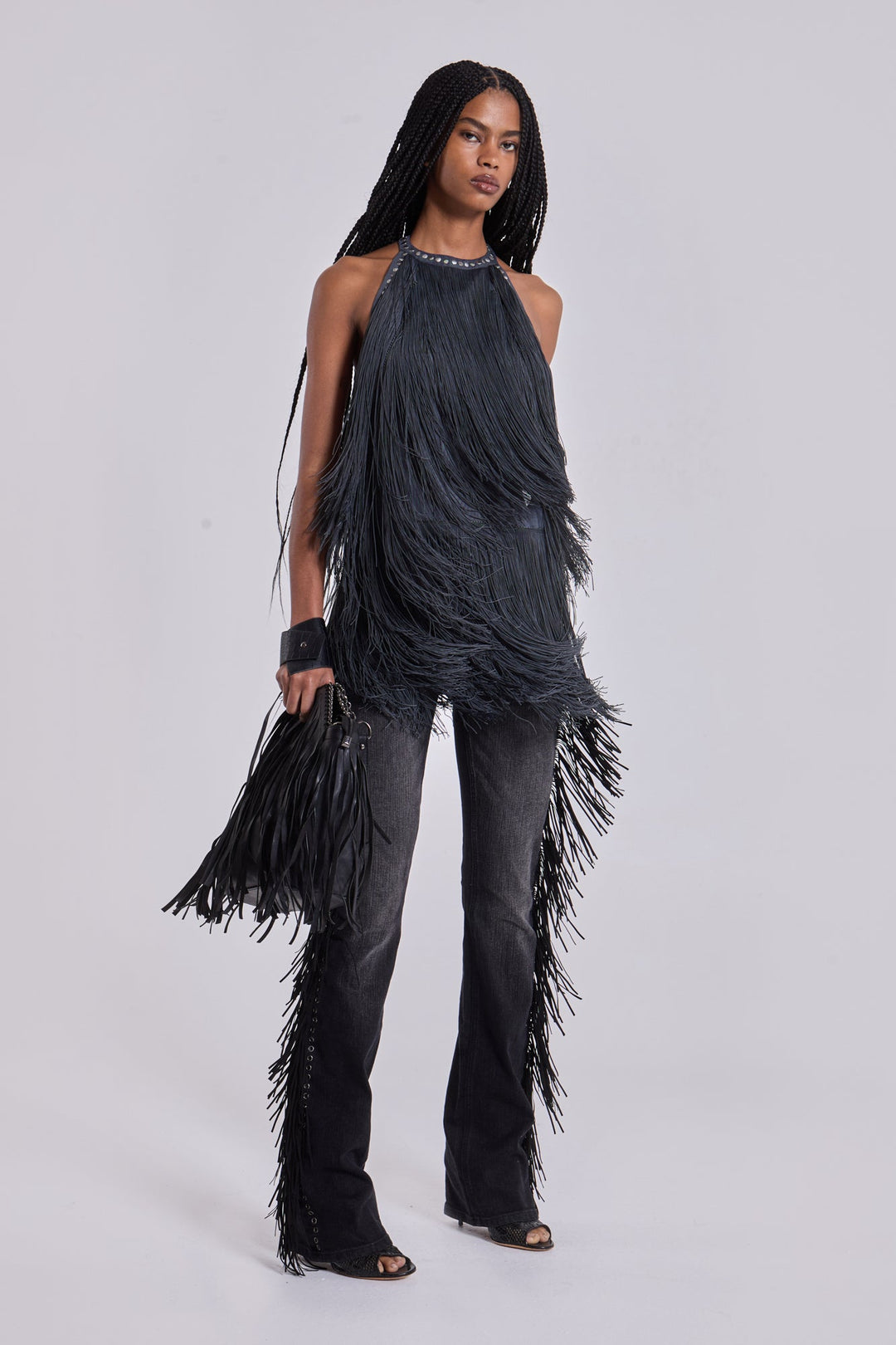 Valantomode | Chic Backless Mini Dress with Fringe Details for Parties