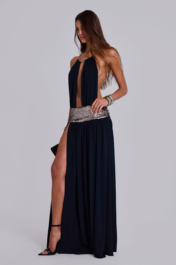 Valantomode | Stunning Sequined Maxi Dress for Evening Events