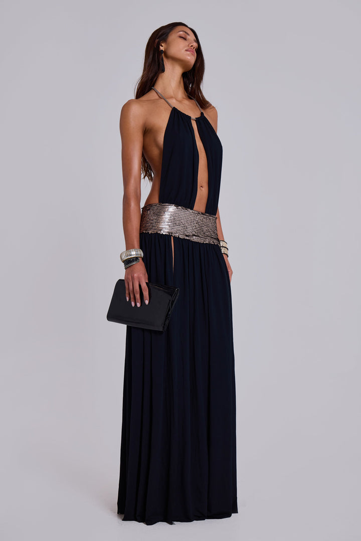 Valantomode | Stunning Sequined Maxi Dress for Evening Events