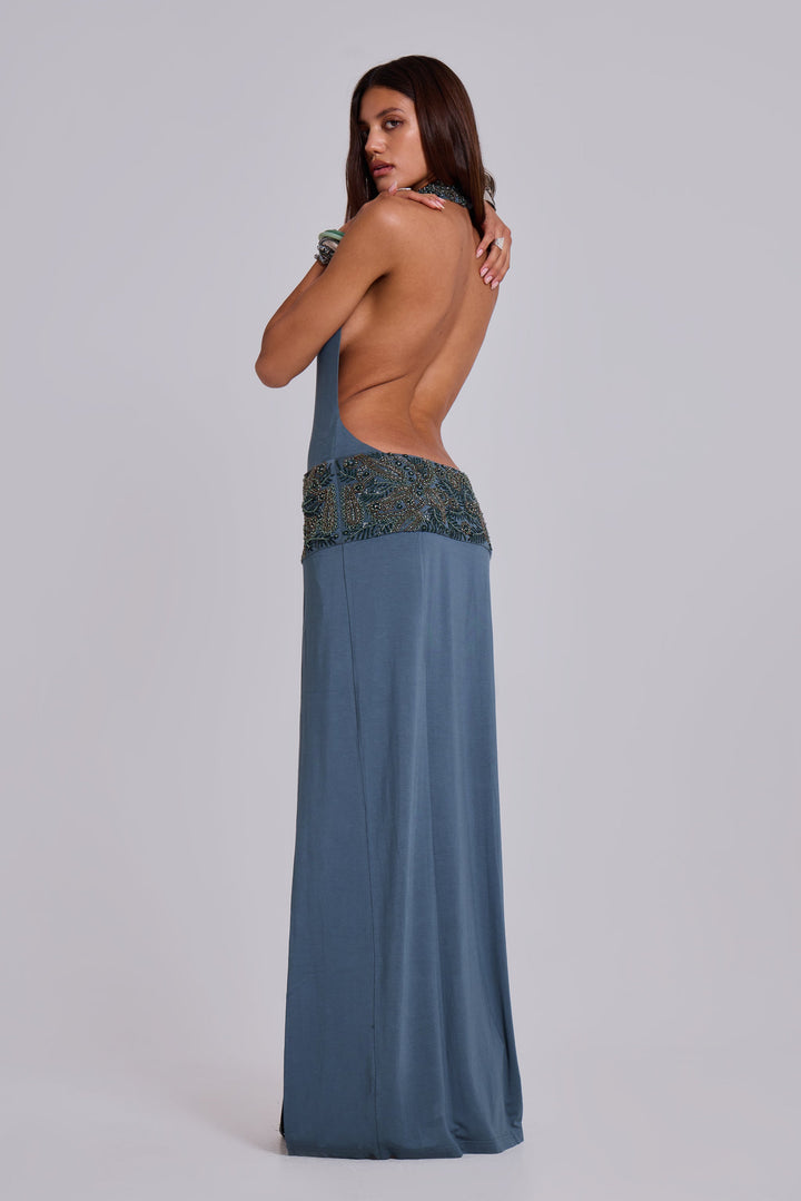 Valantomode | Unique Hand Beaded Maxi Dress for Special Events