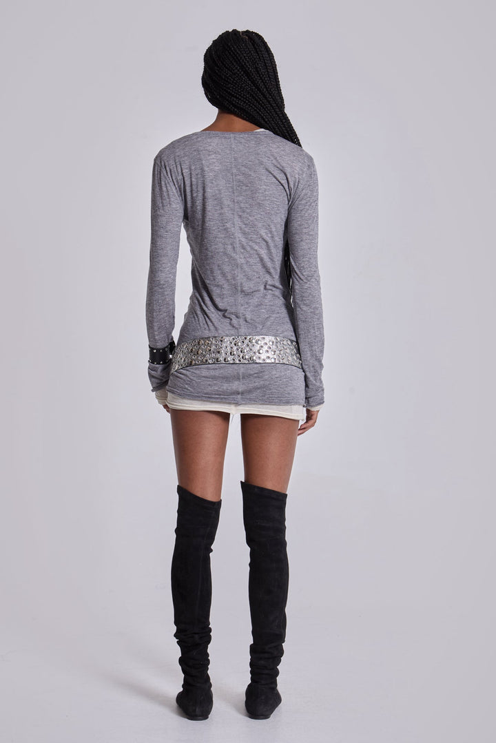 Valantomode | Stylish Grey Mini Dress for Effortless Everyday Wear