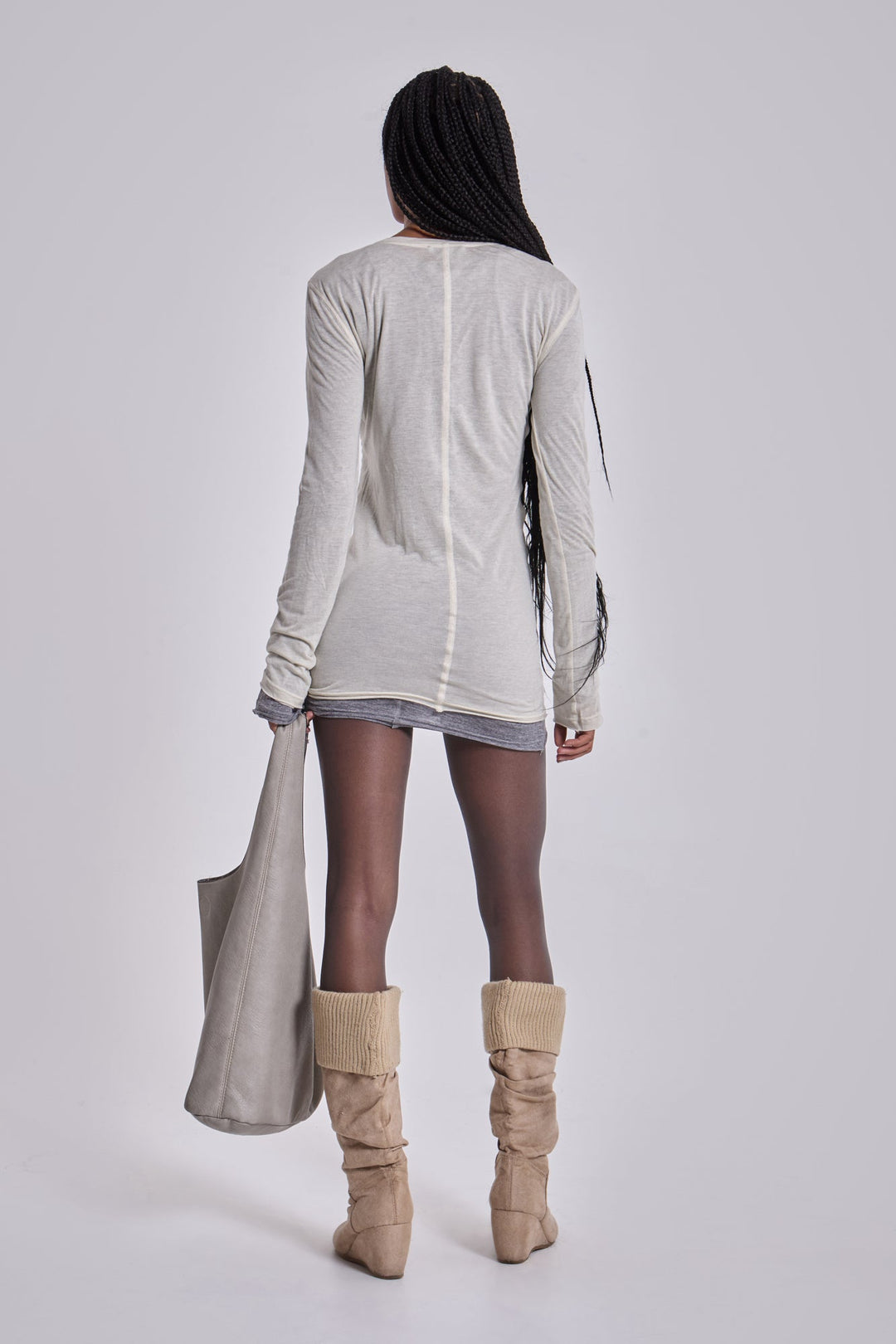 Valantomode | Chic Oatmeal Mini Dress Perfect for Stylish Summer Days