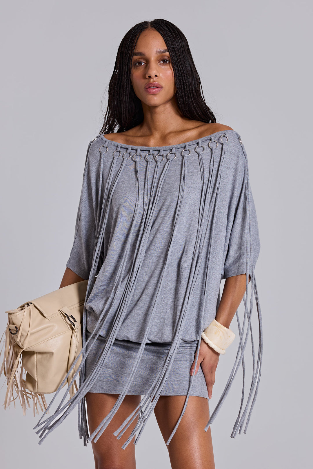 Valantomode | Stylish Fringe Mini Dress for Fun Night Out Looks
