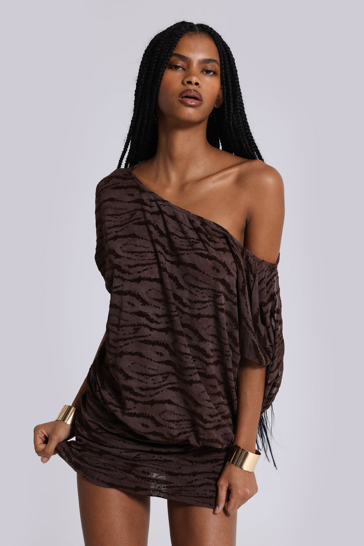Valantomode | Chic Zebra Print Backless Mini Dress for Night Out