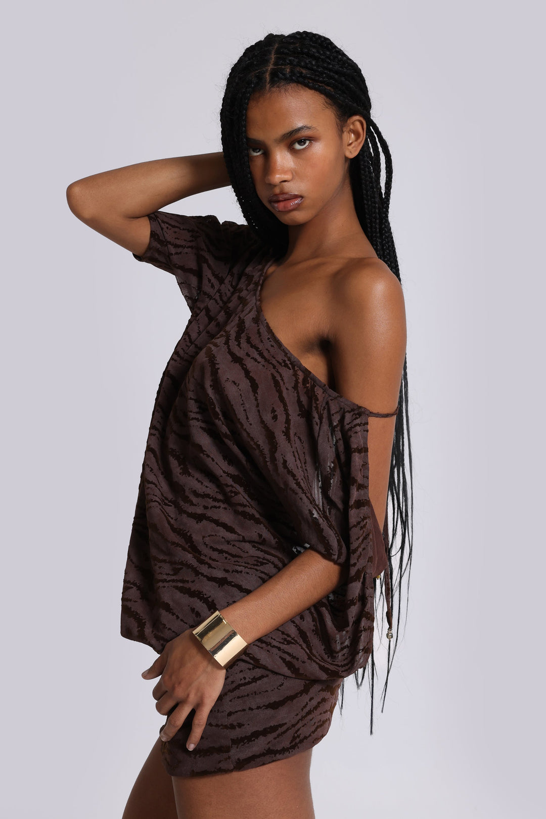 Valantomode | Chic Zebra Print Backless Mini Dress for Night Out