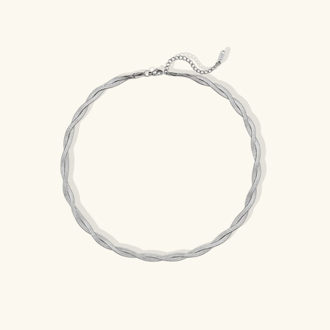 Valantomode | Plated Jasmine Twist Necklace with Helical Torsion Architecture