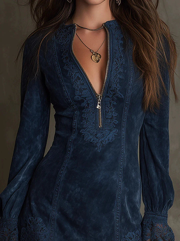Valantomode | Chic Mini Dress Featuring Delicate Lace Accents