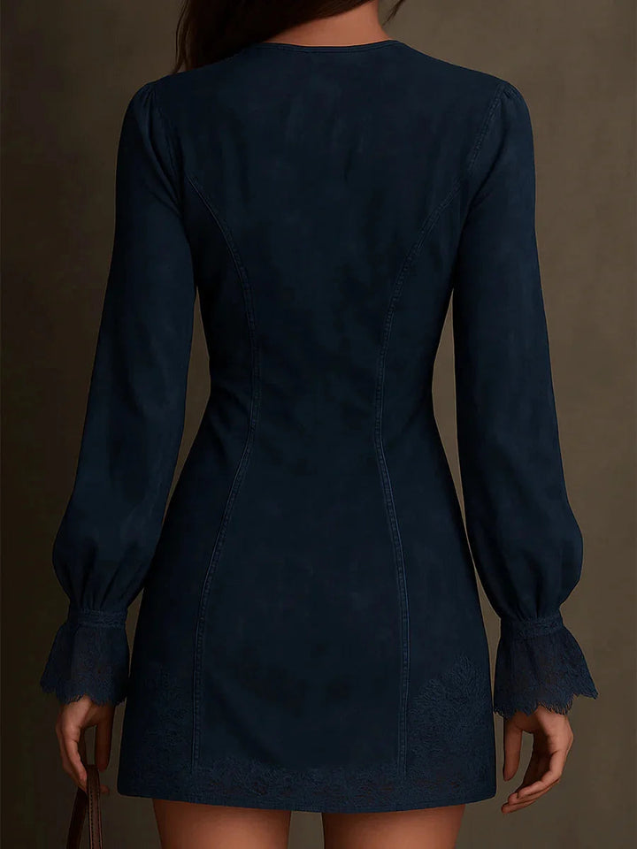 Valantomode | Chic Mini Dress Featuring Delicate Lace Accents