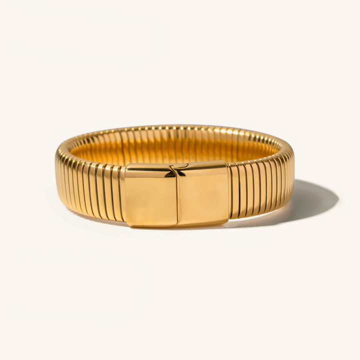 Valantomode | Plated Jessica Bracelet with Monolithic Minimalist Architecture and High-Mass Geometry
