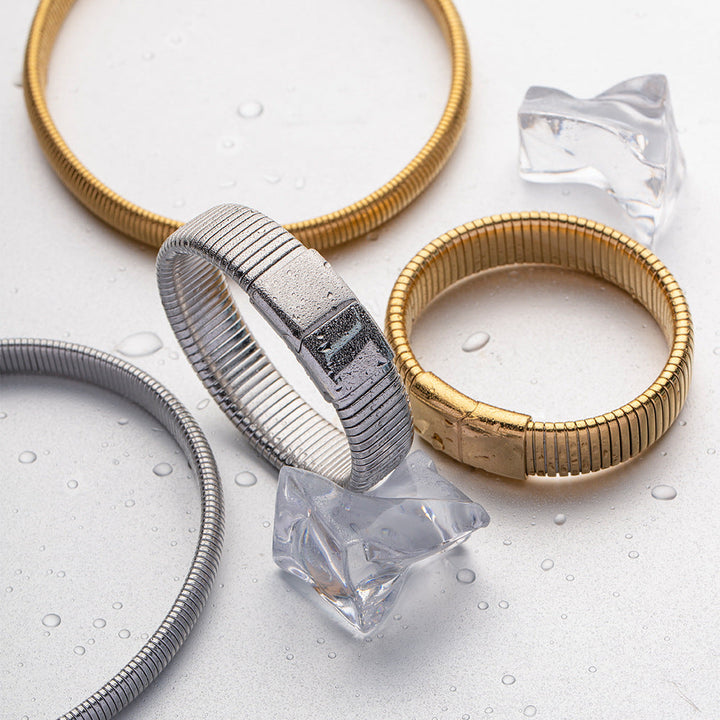 Valantomode | Plated Jessica Bracelet with Monolithic Minimalist Architecture and High-Mass Geometry