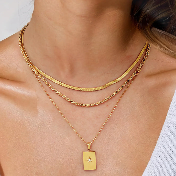 Valantomode | Gold Plated Layered Necklace for Women
