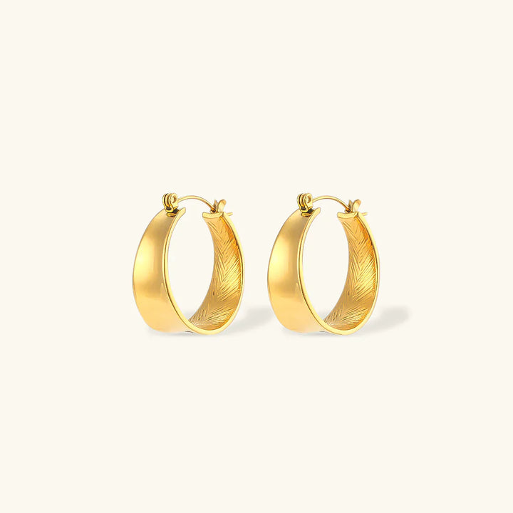 Valantomode | Plated Concentric Hoop Earrings with Internal Texture for Women