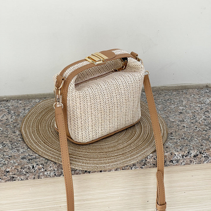 Valantomode | The ‘Aurelius’ Poppy Micro-Monolith – Women's Premium Mini Artisanal Straw Crossbody