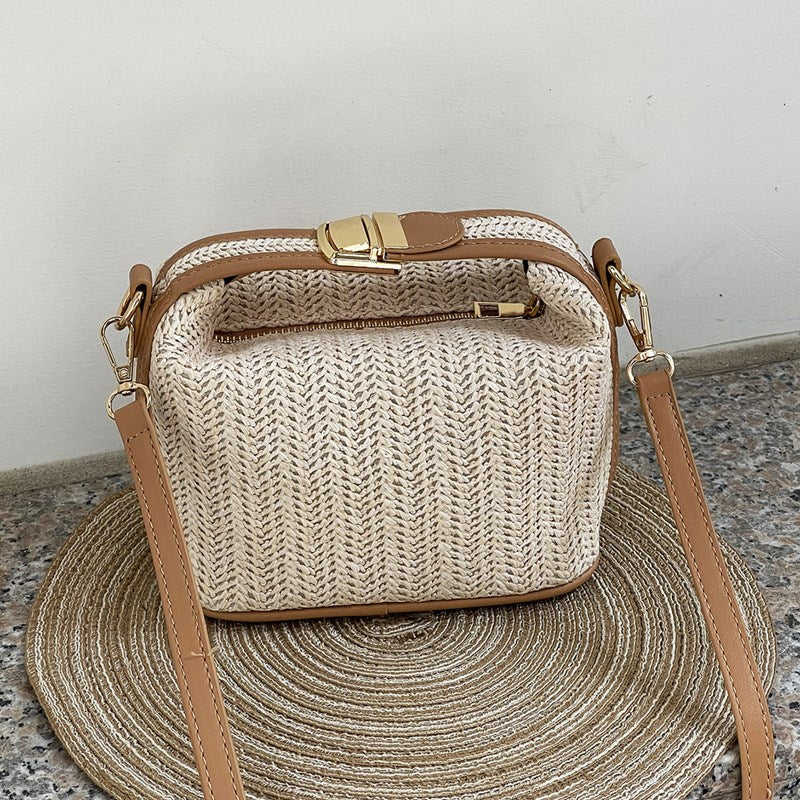 Valantomode | The ‘Aurelius’ Poppy Micro-Monolith – Women's Premium Mini Artisanal Straw Crossbody