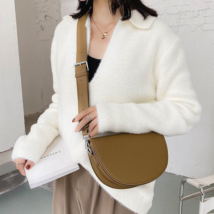 Valantomode | The Lunar Orbital Garrison – Women's Premium Geometric Half-Moon Crossbody Bag