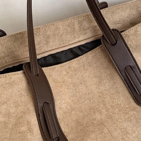 Valantomode | The Moss Suede Executive – Women's Premium Oversized Soft-Touch Tote Bag