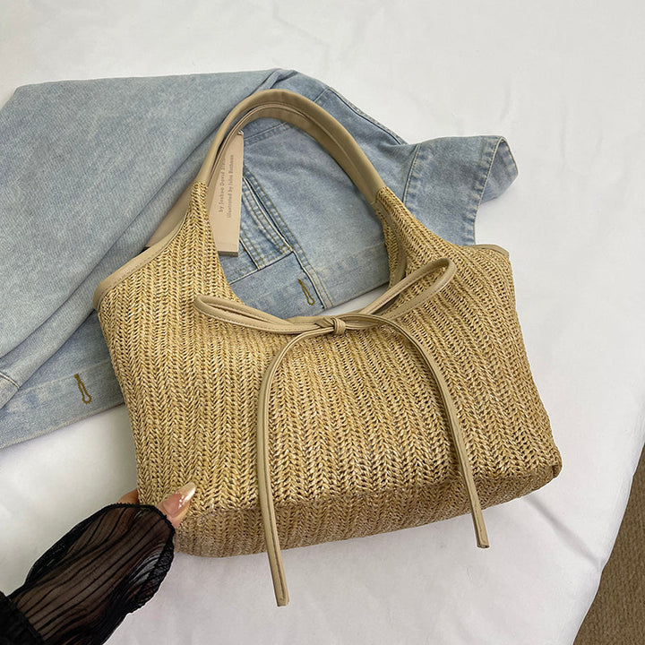 Valantomode | Odyssey Artisan Garrison – Premium Woven Straw & Vegan Leather Large Summer Tote