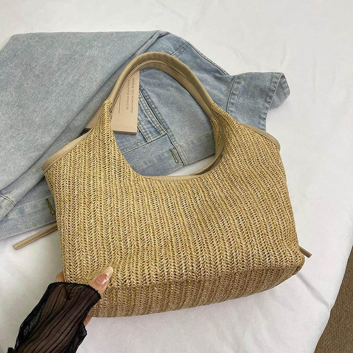 Valantomode | Odyssey Artisan Garrison – Premium Woven Straw & Vegan Leather Large Summer Tote