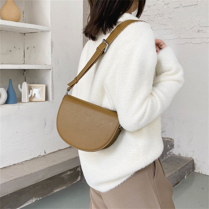 Valantomode | The Lunar Orbital Garrison – Women's Premium Geometric Half-Moon Crossbody Bag