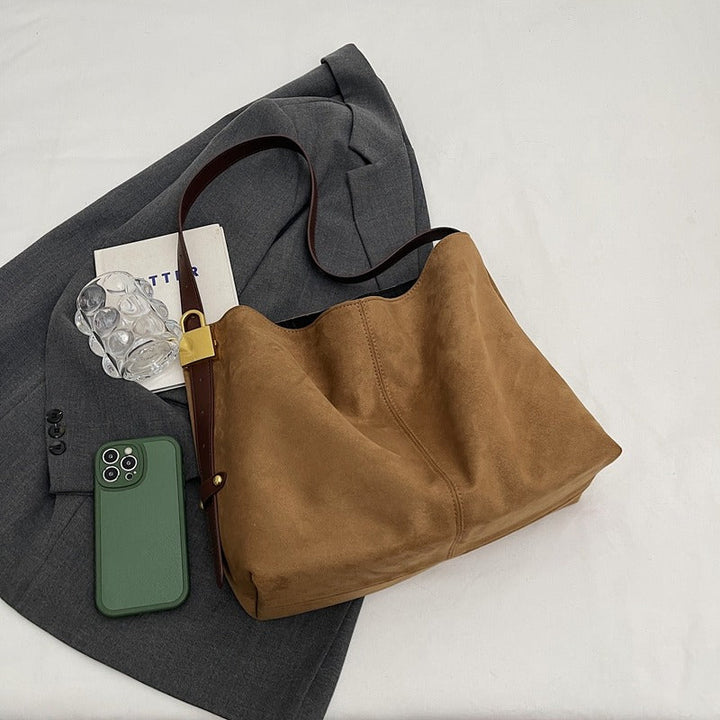 Valantomode | Velvet Sovereign Garrison – Premium Vegan Suede Large Executive Tote & Shoulder Bag