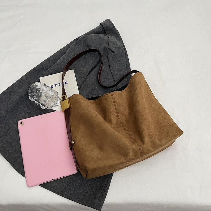 Valantomode | Velvet Sovereign Garrison – Premium Vegan Suede Large Executive Tote & Shoulder Bag