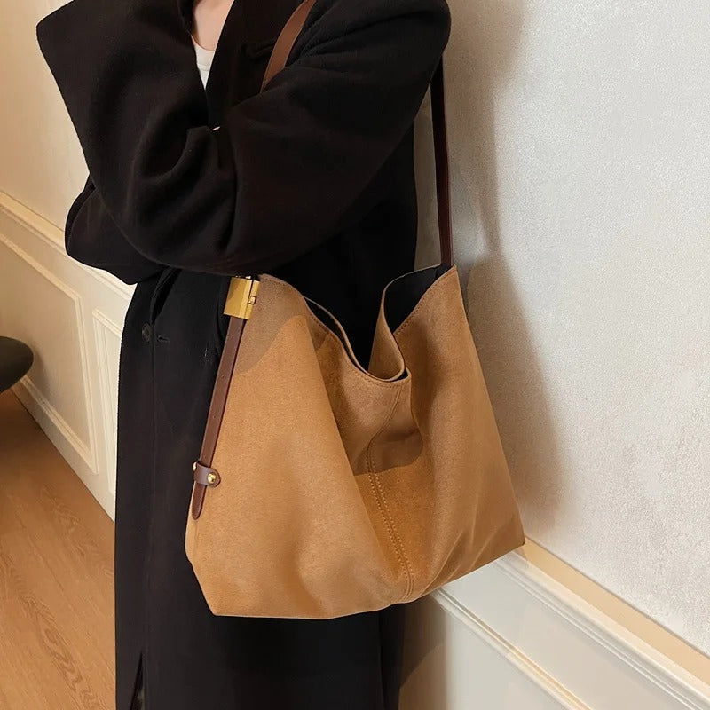 Valantomode | Velvet Sovereign Garrison – Premium Vegan Suede Large Executive Tote & Shoulder Bag