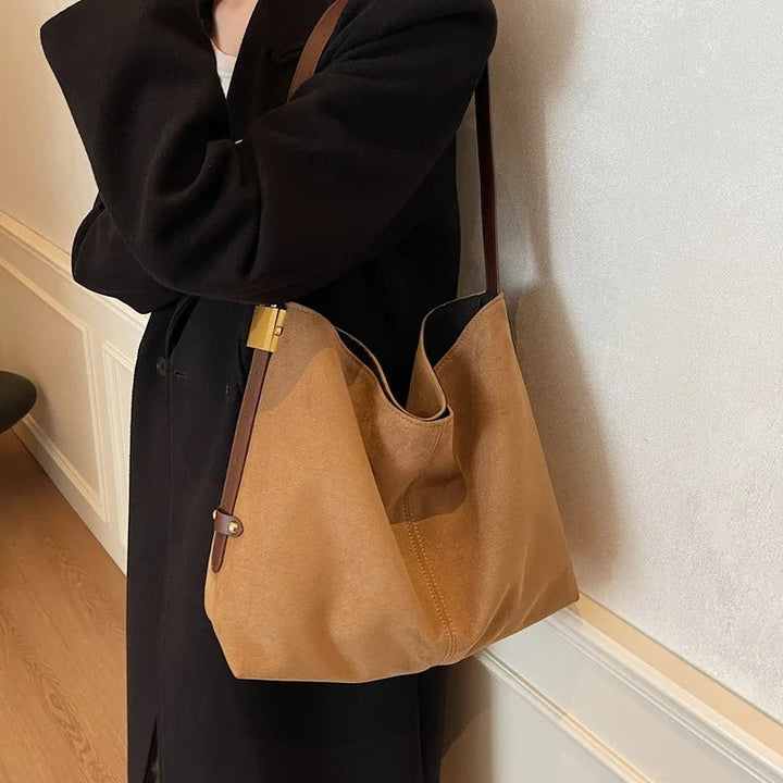 Valantomode | Velvet Sovereign Garrison – Premium Vegan Suede Large Executive Tote & Shoulder Bag