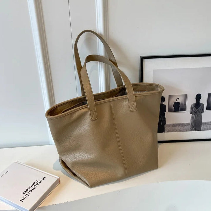 Valantomode | Aria Grande Soft-Touch Tote – Premium Vegan Leather Large Everyday Shoulder Bag