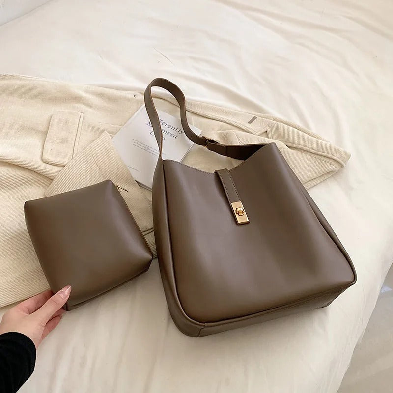 Valantomode | The Bea Vault Crossbody – Women's Premium Vegan Leather Turn-Lock Box Bag