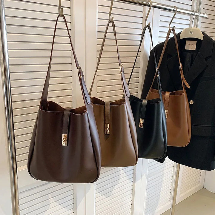 Valantomode | The Bea Vault Crossbody – Women's Premium Vegan Leather Turn-Lock Box Bag
