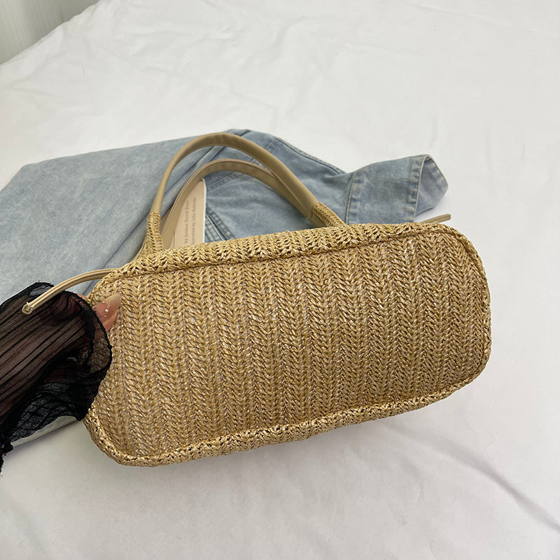 Valantomode | Odyssey Artisan Garrison – Premium Woven Straw & Vegan Leather Large Summer Tote