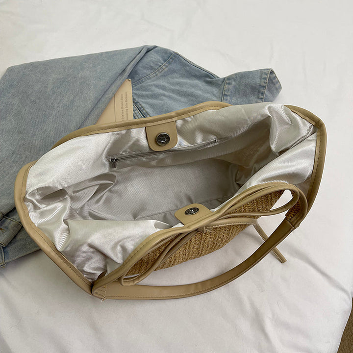 Valantomode | Odyssey Artisan Garrison – Premium Woven Straw & Vegan Leather Large Summer Tote
