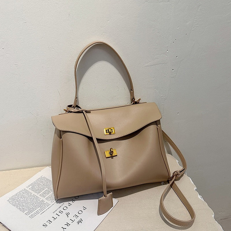 Valantomode | Apex Commuter Garrison – Premium Vegan Leather Structured Tote with Gold-Tone Turn-Lock