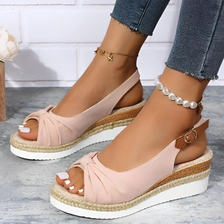 Valantomode | Women's Espadrille Wedge Sandals with Knot Design