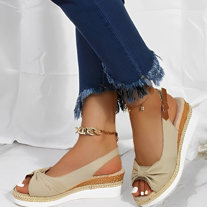 Valantomode | Espadrille Wedge Sandals with Knot Design