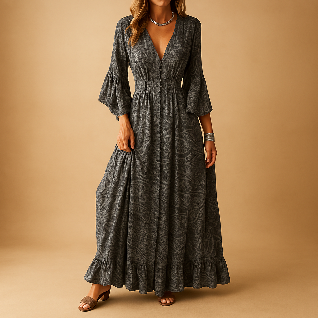 Valantomode | Bohemian Long Dress for Effortless Summer Style
