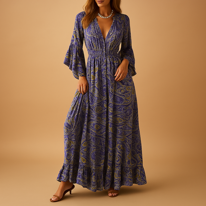 Valantomode | Bohemian Long Dress for Effortless Summer Style